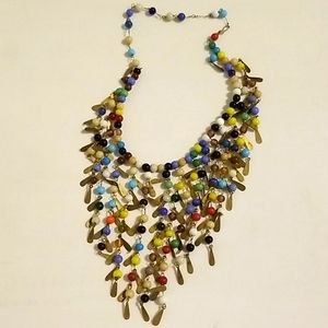 Vintage Artisan Glass Cascade Necklace